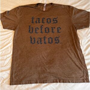 Army green funny tshirt tacos before vatos